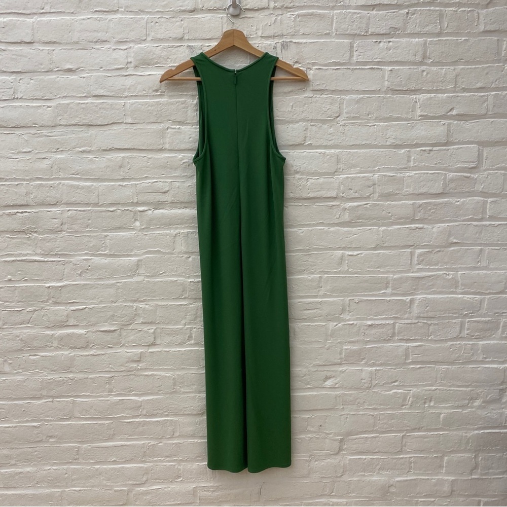 Tibi ||‎ Serpentine Tank Dress Crew Neck Crepe Leaf Green 2 - Picture 6 of 10